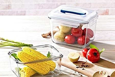 Glasslock Rectangular Handy Tempered Glass Food Container, 2.7 Liter