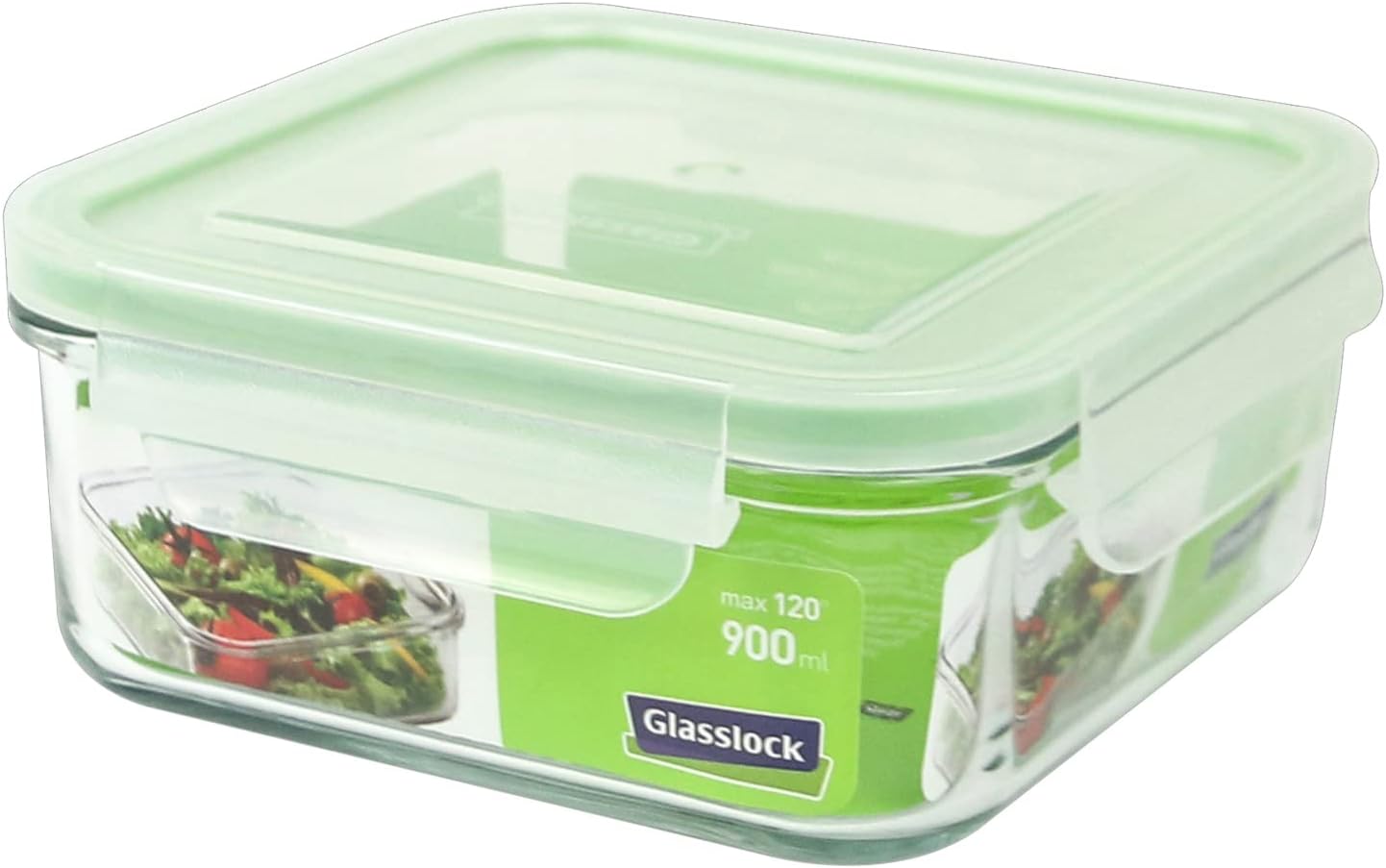 Glasslock Square Glass Containers, 900 ML