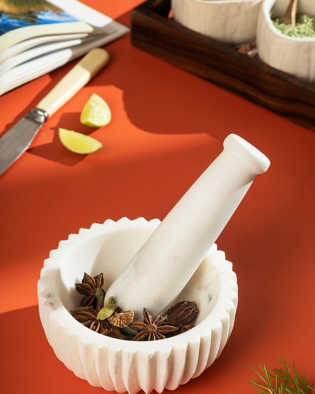 Gauri Kohli Milan Marble Mortar Pestle