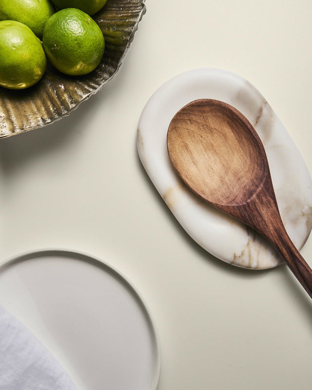 A.C.T. Essential Marble Spoon Rest in Calacatta Oro (Limited Edition)