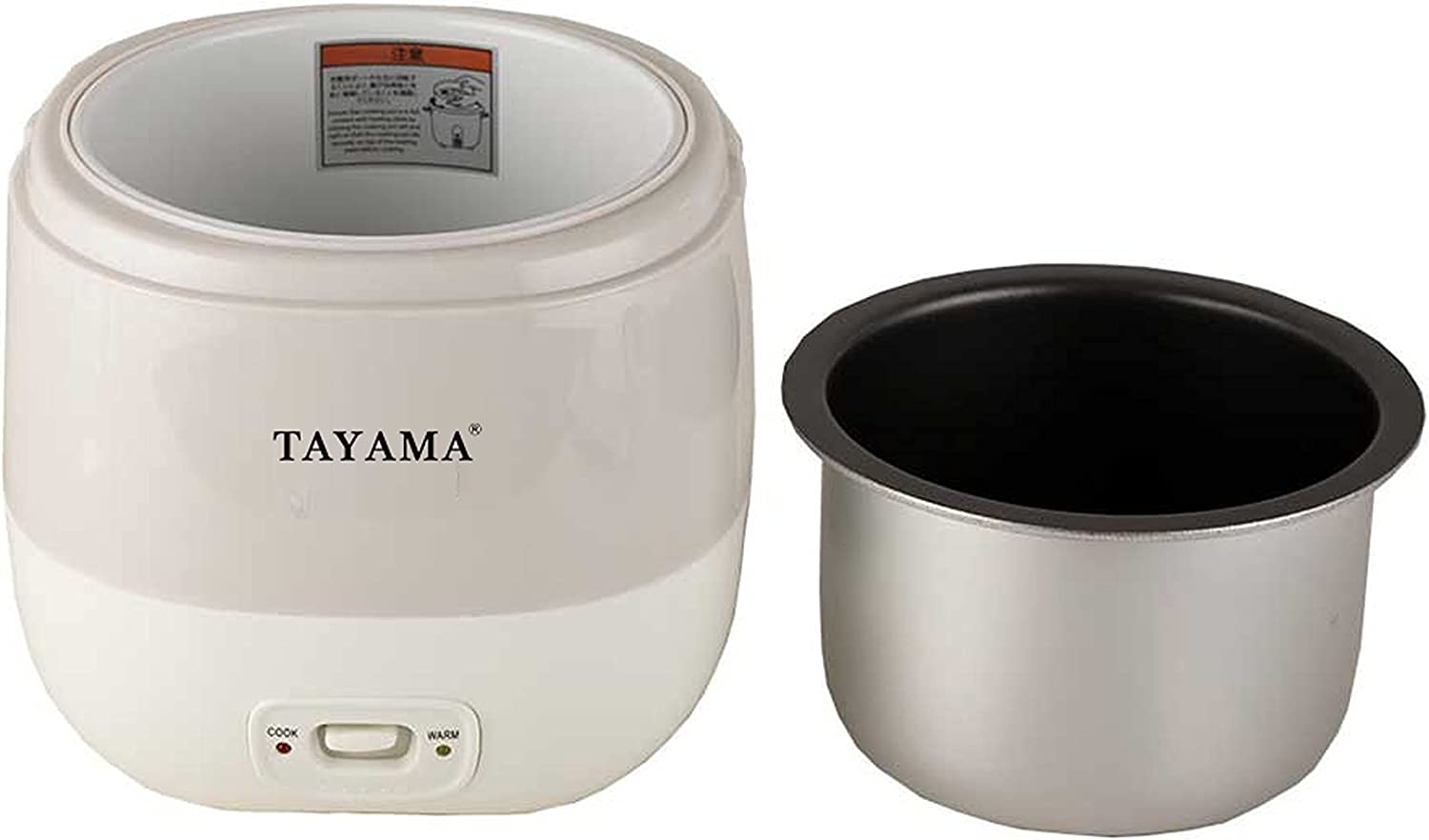 Tayama 1.5 Cup Portable Mini Rice Cooker - White TMRC-03R