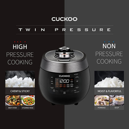 Cuckoo Pressure Rice Cooker Twin Plate &amp; Warmer, 6-cup (Uncooked)