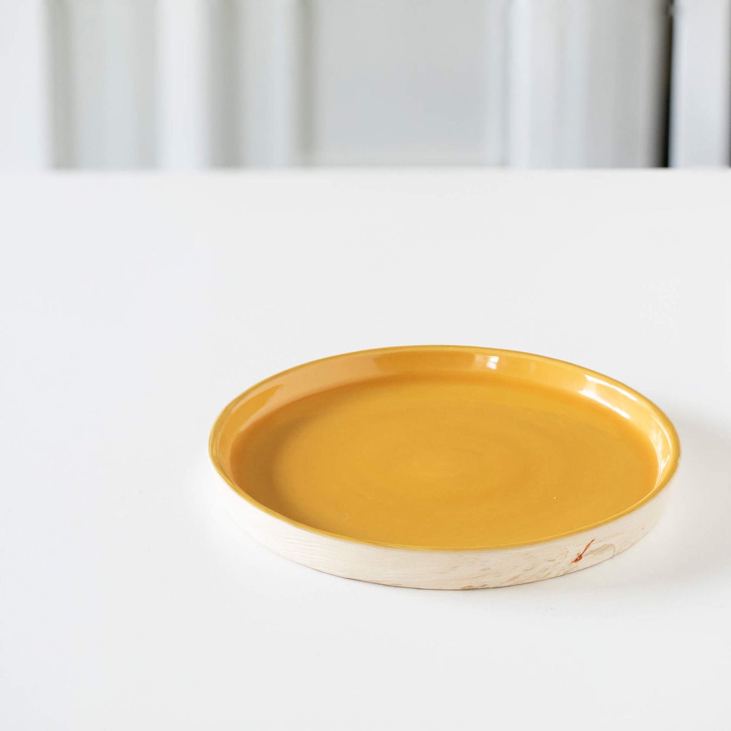 BZAAR Handmade Ceramic Amber Dinner Plate