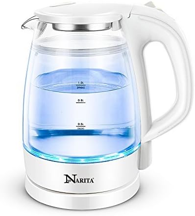 Narita Double Wall Electric Glass Kettle, 1 Liter