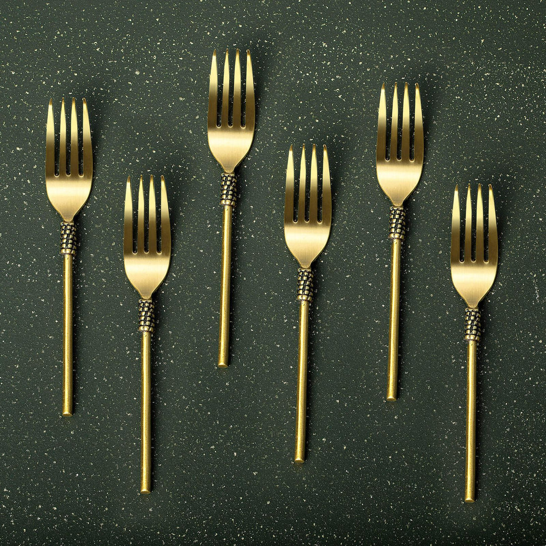 BZAAR Brass Gold-Colored Masai Table Fork - Set of 6