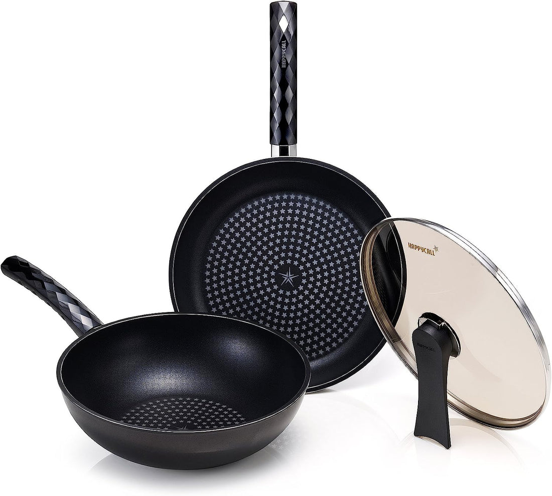 Happycall 5 Layer Fry Pan &amp; Wok Set with Universal Lid, 11IN