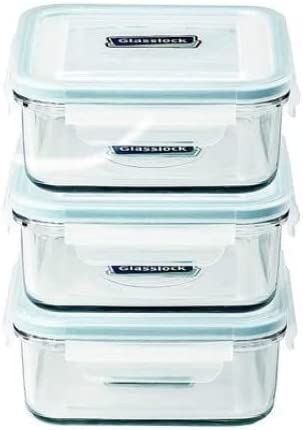 Glasslock Container with Locking Lids Square, 30-Ounce