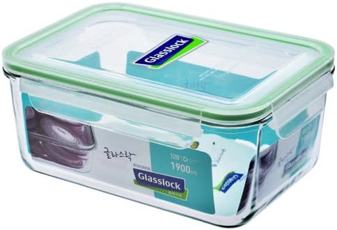 Glasslock Rectangle Storage Container, 1.9 Liters