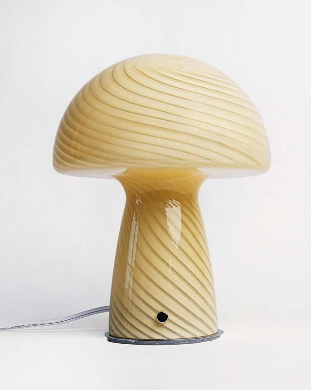 Humber Cream Large Close Top Glass Mushroom Lamp