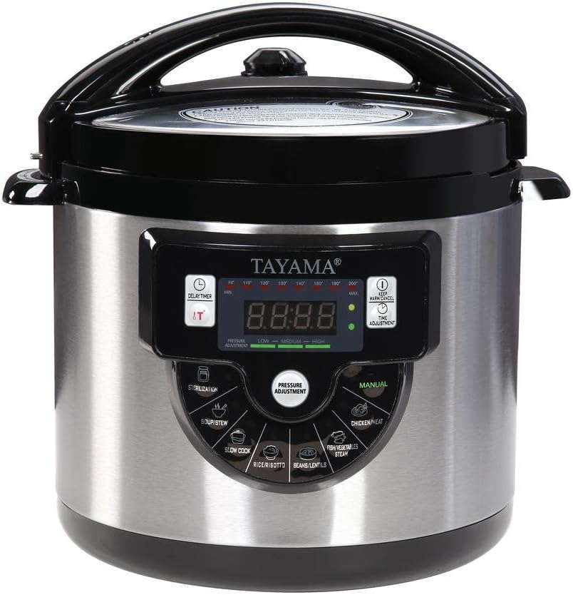 Tayama Electric Pressure Cooker with Stainless Steel Pot, 6 Quart