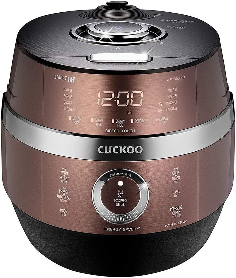 Cuckoo Pressure Rice Cooker IH with 13 Menu Options, 6-Cup (Uncooked)