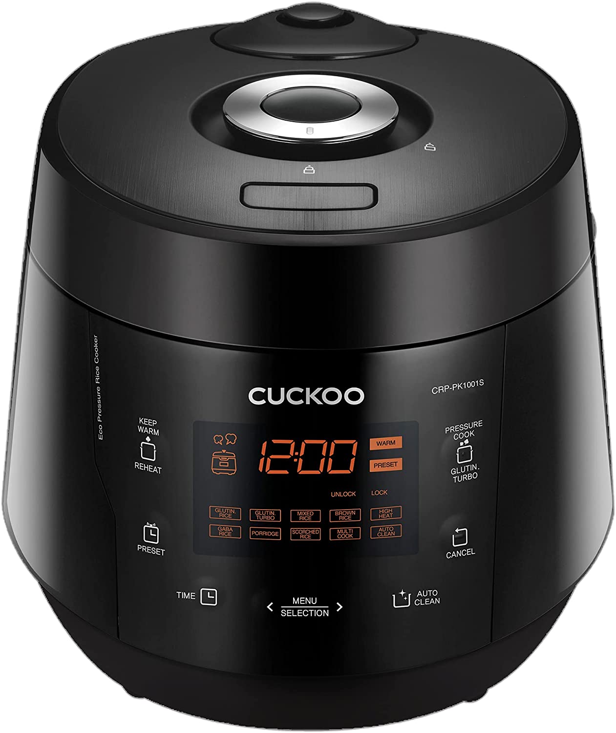 Cuckoo Pressure Rice Cooker with 12 Menu Options, 10-Cup (Uncooked)