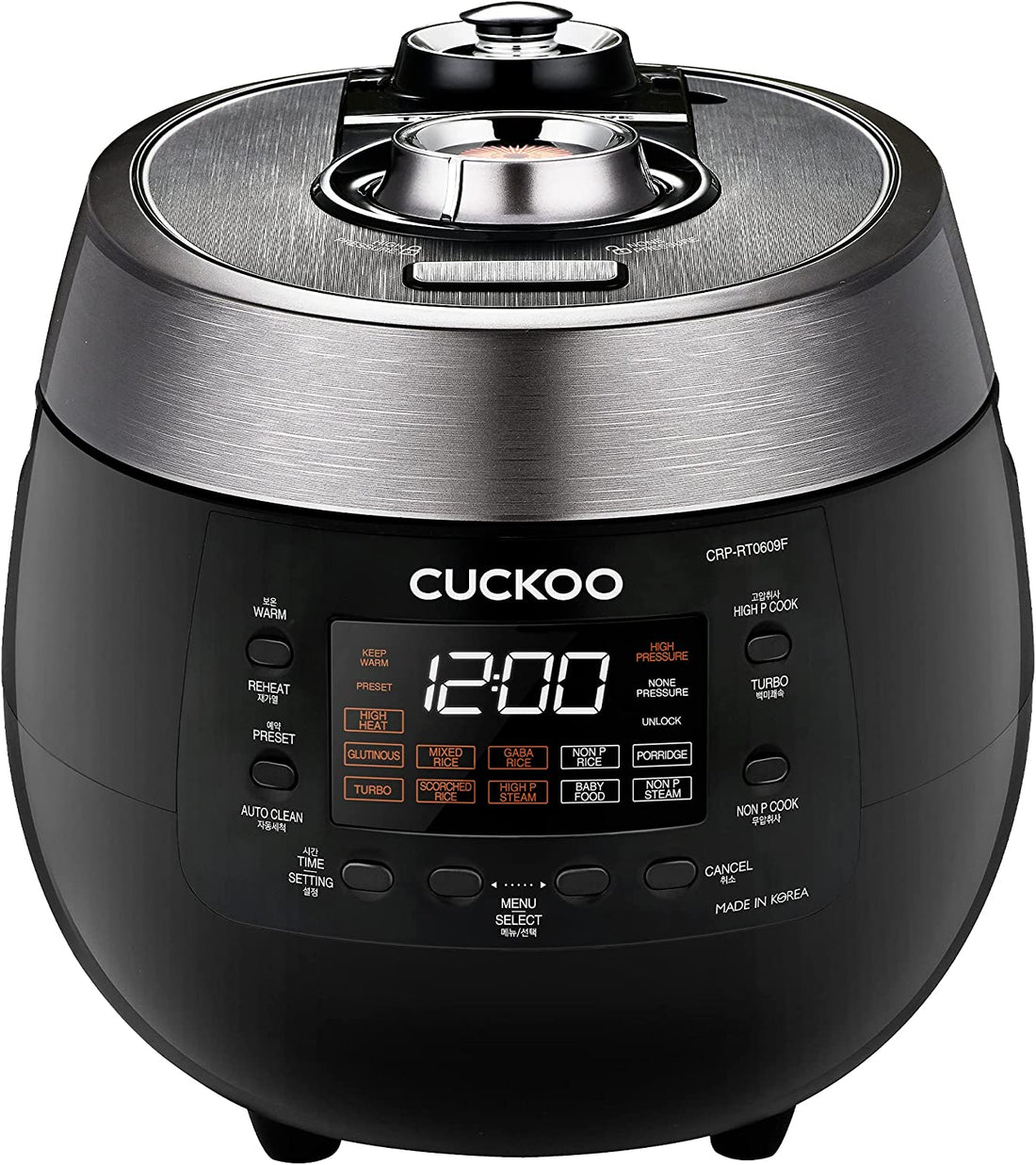 Cuckoo Pressure Rice Cooker Twin Plate & Warmer, 6-cup (Uncooked)