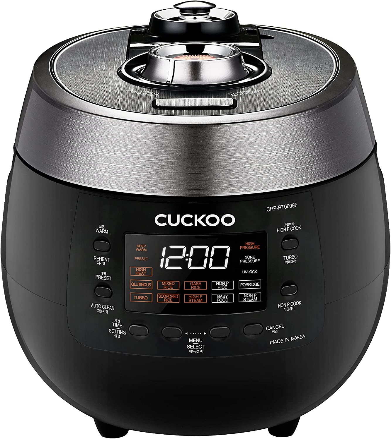 Cuckoo Pressure Rice Cooker Twin Plate &amp; Warmer, 6-cup (Uncooked)