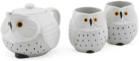 FMC Fuji Merchandise Ceramic Tea Pot with Strainer and 2 Cups Tea Set